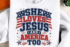 She Loves Jesus And America Too PNG Product Image 1