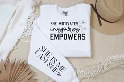 She Motivates Inspires Sleeve SVG, Motivational SVG Design Product Image 2
