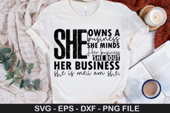 She owns a business she minds her SVG - Strong Woman Design Product Image 1