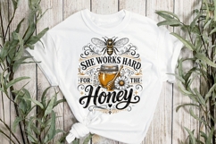 She Works Hard for the Honey Funny Bee Lover Vintage Shirt Product Image 3