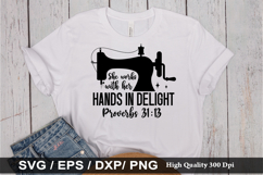 She works with her hands in delight SVG - Sewing Design Product Image 1
