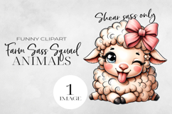 Funny Farm Animal Tongue out, Sublimation PNG. Product Image 1