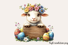 Peeking Easter Day Animals Clipart PNG Product Image 1