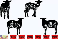 Floral Sheep SVG | Floral Animal SVG | Sheep Flower SVG |PNG Product Image 3