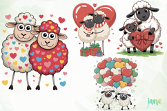 Funny Valentine Sheep Clipart Product Image 1