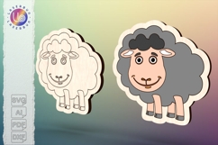 Soft sheep vector template for laser cutting, farm animal Product Image 1