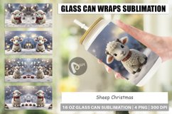 Glass Can Wraps Sheep Christmas Product Image 1