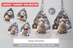 Earring teardrop sublimation design Sheep Christmas Product Image 1