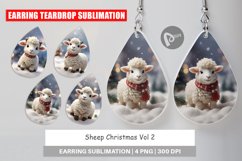 Earring teardrop sublimation design Sheep Christmas Product Image 1