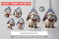 Earring teardrop sublimation design Sheep Christmas Product Image 1