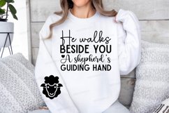 He Walks Beside You Sleeve SVG, Christian SVG Design Product Image 3