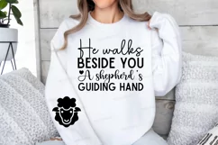 He Walks Beside You Sleeve SVG, Christian SVG Design Product Image 3