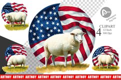 Sheep 4th of July Clipart Product Image 1