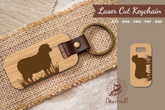 Sheep Laser Cut Keychain SVG Product Image 1