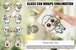 Glass Can Wraps Sheep New Year Product Image 1