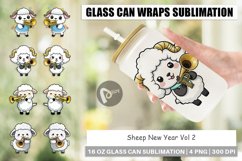 Glass Can Wraps Sheep New Year Product Image 1