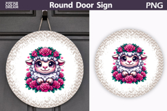Sheep Floral Round Sign | Mothers Day Sublimation Product Image 1