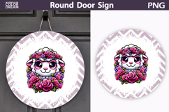 Sheep Floral Round Sign | Mothers Day Sublimation Product Image 1