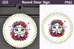 Sheep Floral Round Sign | Mothers Day Sublimation Product Image 1