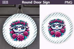 Sheep Floral Round Sign | Mothers Day Sublimation Product Image 1
