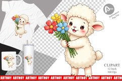 Sheep Spring Bouquet Clipart Product Image 1
