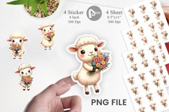 Sheep Spring Bouquet Sticker Product Image 1