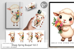 Digital Paper Sheep Spring Bouquet Product Image 1