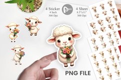 Sheep Spring Bouquet Sticker Product Image 1