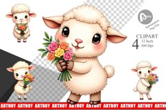 Sheep Spring Bouquet Clipart Product Image 1