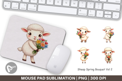 Mouse Pad Sheep Spring Bouquet Product Image 1