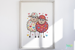 Funny Valentine Sheep Clipart Product Image 5