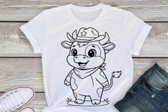 Cow svg png, Cute baby cowboy cow character, farm life svg, Product Image 3