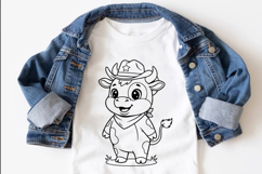 Cow svg png, Cute baby cowboy cow character, farm life svg, Product Image 1
