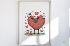 Funny Valentine Sheep Clipart Product Image 5