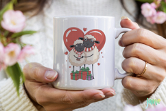 Funny Valentine Sheep Clipart Product Image 3