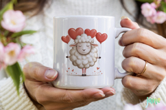 Funny Valentine Sheep Clipart Product Image 3