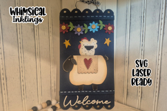Sheep and Chicken Welcome Sign Laser SVG Product Image 1