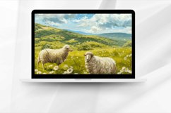 Sheeps in Meadows Digital Paper Bundle Product Image 4
