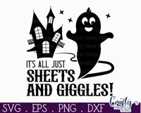 Adult Halloween Sign Funny Svg, Sheets And Giggles Ghosts Product Image 2