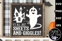 Adult Halloween Sign Funny Svg, Sheets And Giggles Ghosts Product Image 1
