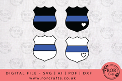 Thin Blue Line Shield SVG Cut File Design Product Image 1