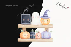 Cute Halloween Shelves Clipart | Halloween PNG Product Image 2