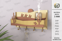 Shelves with key holders Bundle Laser Cut. Organizer SVG Product Image 6