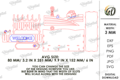 Shelf with key holders Laser Cut. Home Organizer SVG Product Image 2