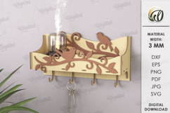 Shelf with key holders Laser Cut. Home Organizer SVG Product Image 1