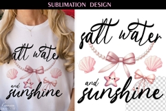 Salt Water and Sunshine|Coquette Pink Bow|Summer T-shirt Product Image 1