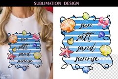 Sun Salt Sand Sunrise |Coquette Clam|Bow|Summer T-shirt Product Image 1
