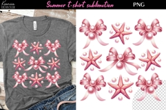 Summer Clam | Coquette Pearl Bow| T-shirt Sublimation Product Image 1
