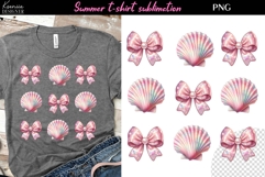 Summer Clam | Coquette Pearl Bow| T-shirt Sublimation Product Image 1