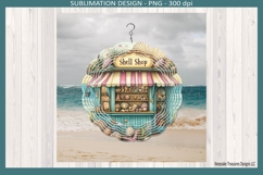 Shell Shop Wind Spinner PNG Coastal Summer Sublimation Decor Product Image 1